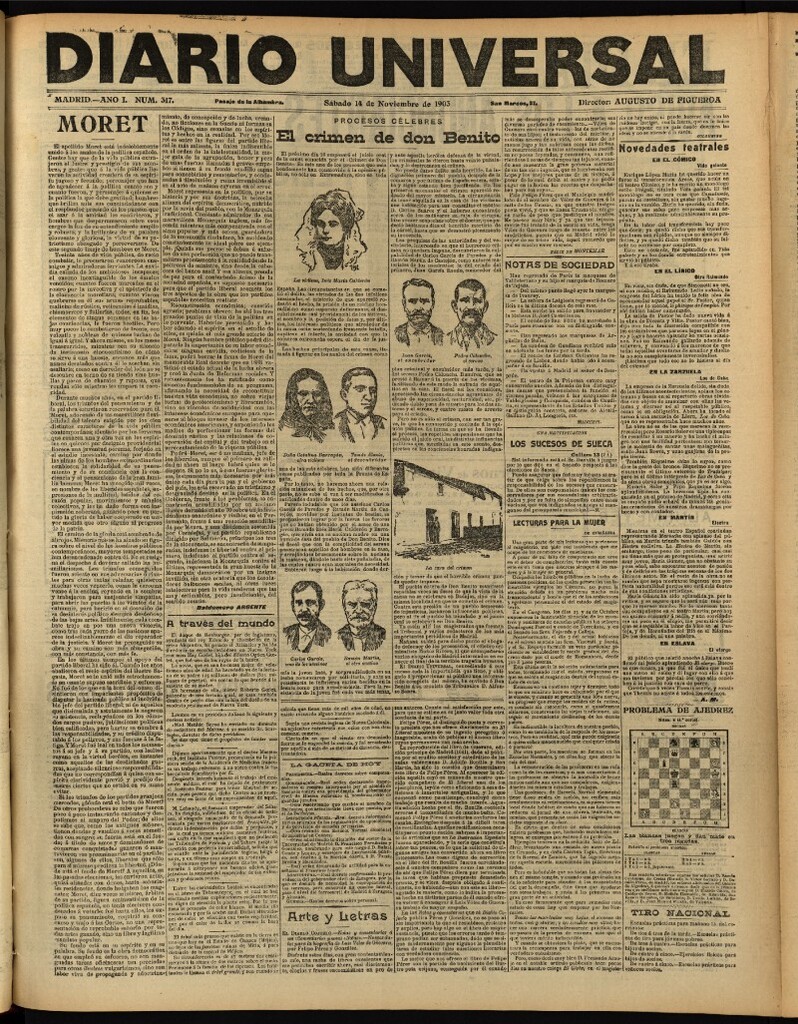 Miniatura de Diario Universal del 14 de noviembre de 1903, edición de noche