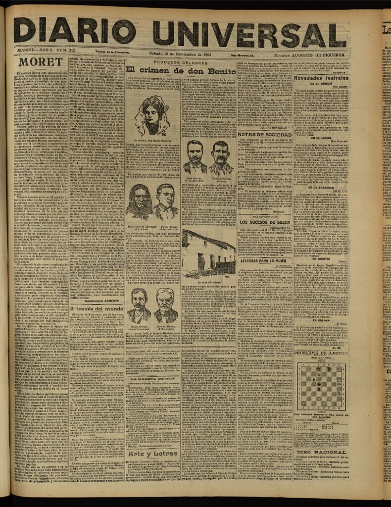 Miniatura de Diario Universal del 14 de noviembre de 1903, edición de tarde