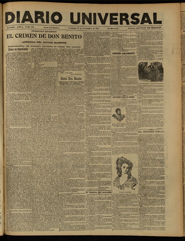 Miniatura de Diario Universal del 15 de noviembre de 1903, edición de tarde