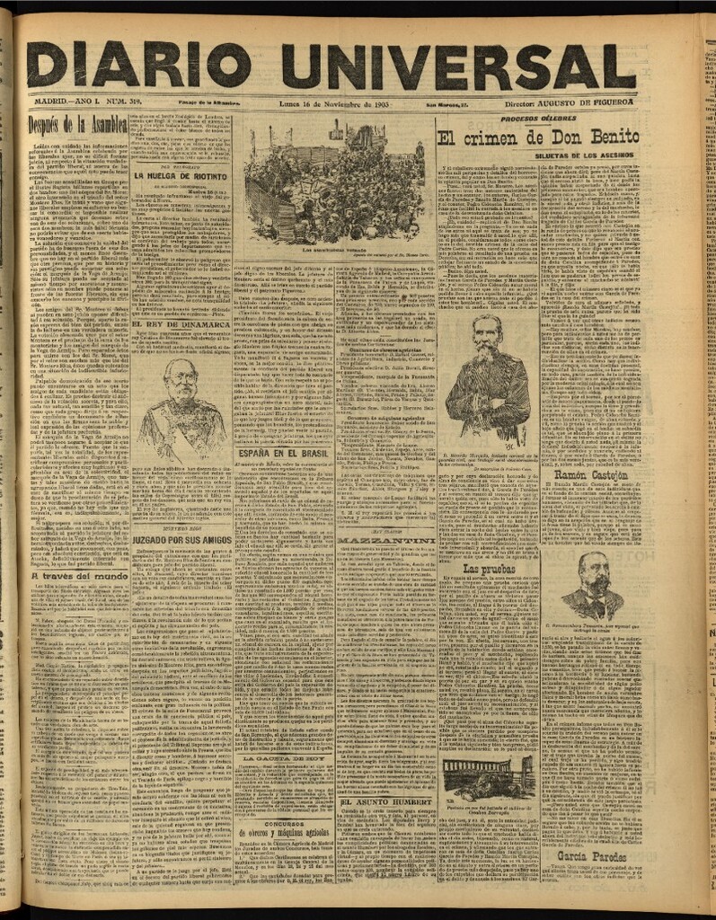 Miniatura de Diario Universal del 16 de noviembre de 1903, edición de noche