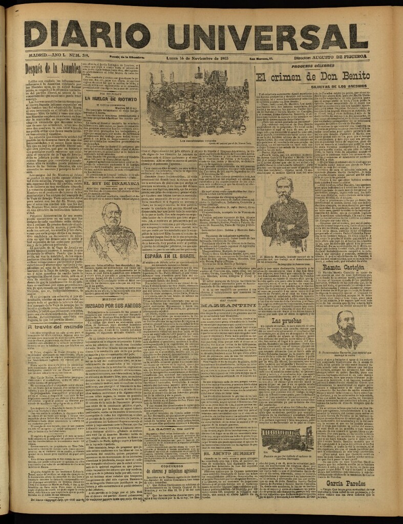 Miniatura de Diario Universal del 16 de noviembre de 1903, edición de tarde