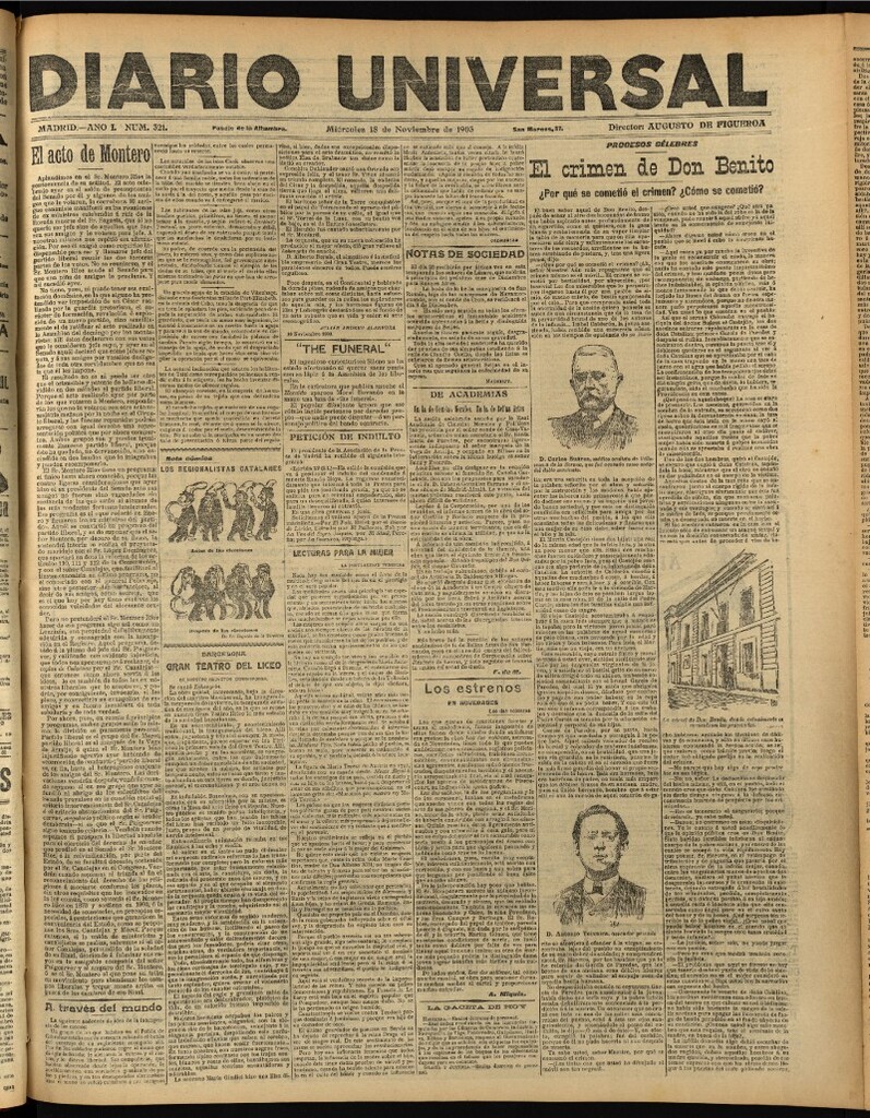 Miniatura de Diario Universal del 18 de noviembre de 1903, edición de noche