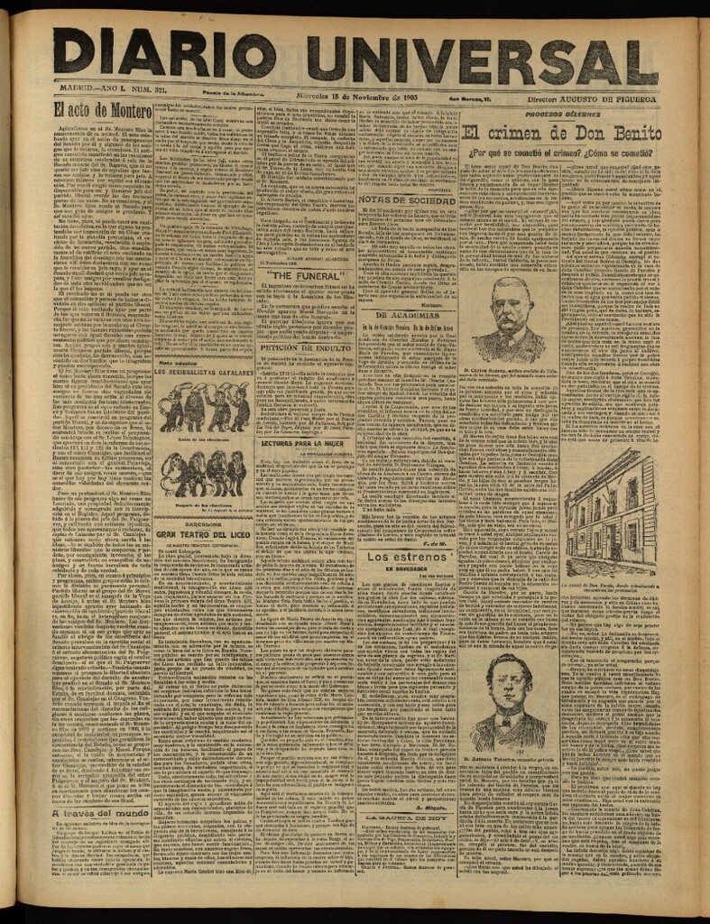 Miniatura de Diario Universal del 18 de noviembre de 1903, edición de tarde