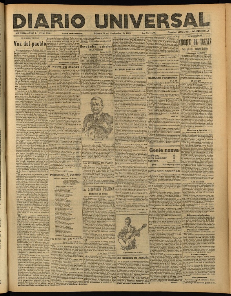 Miniatura de Diario Universal del 21 de noviembre de 1903, edición de noche