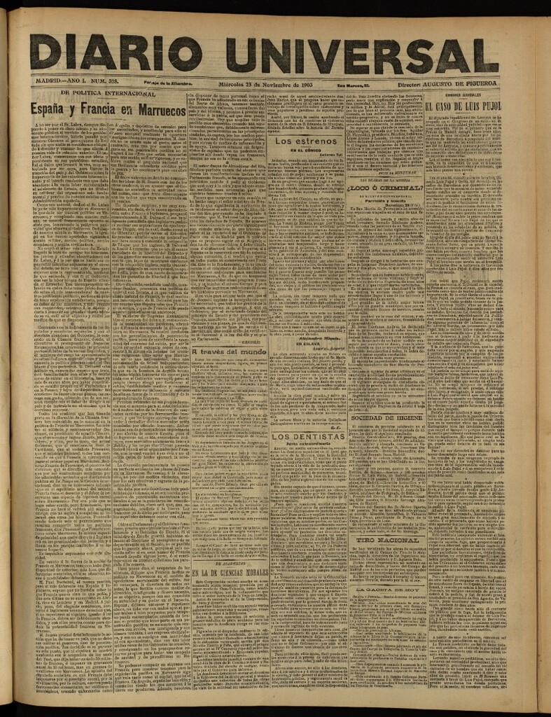 Miniatura de Diario Universal del 25 de noviembre de 1903, edición de tarde