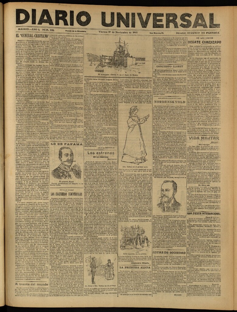 Miniatura de Diario Universal del 27 de noviembre de 1903, edición de tarde