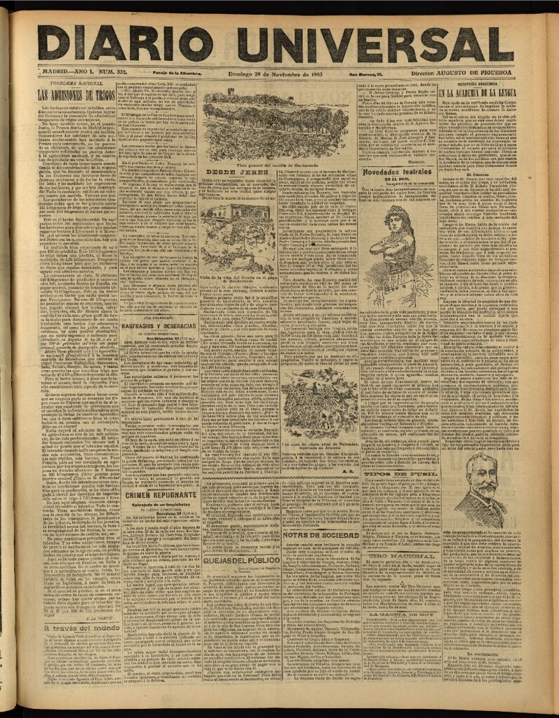 Miniatura de Diario Universal del 29 de noviembre de 1903, edición de noche