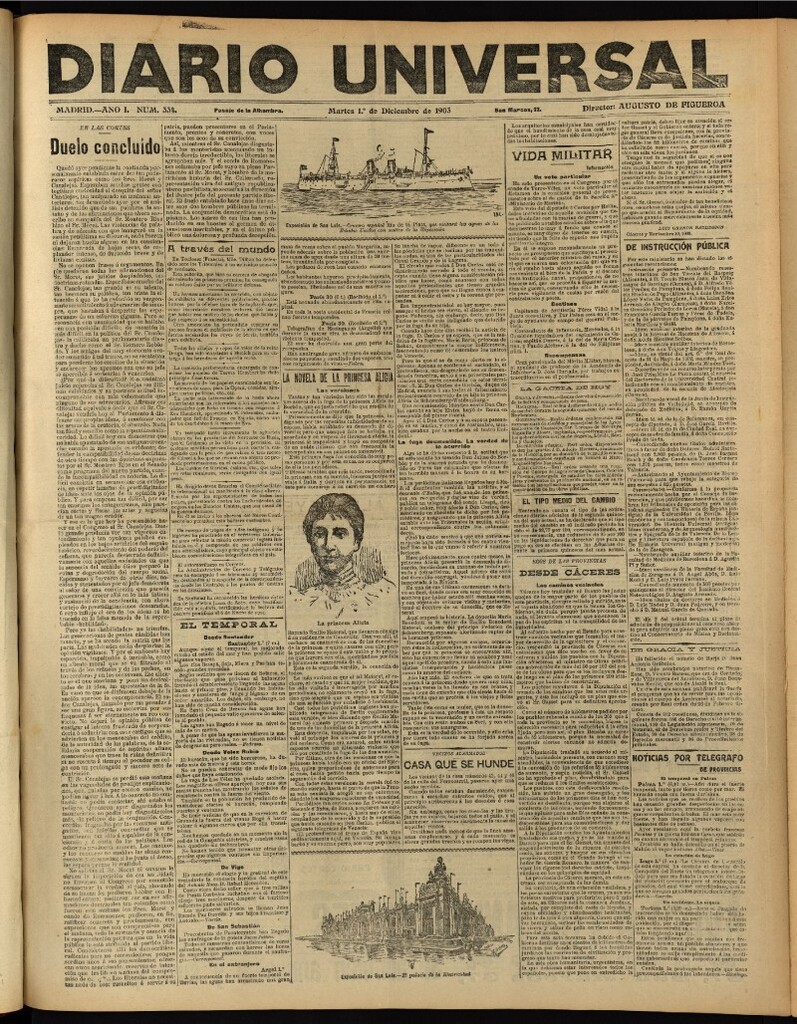 Miniatura de Diario Universal del 1 de diciembre de 1903, edición de noche