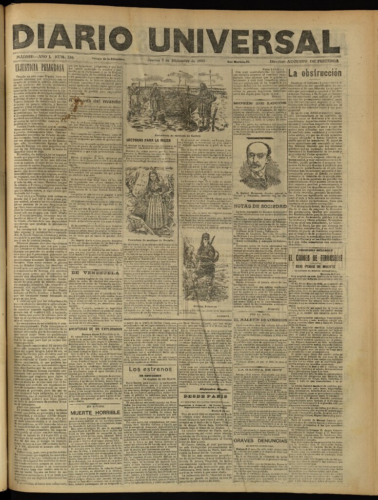Miniatura de Diario Universal del 3 de diciembre de 1903, edición de tarde
