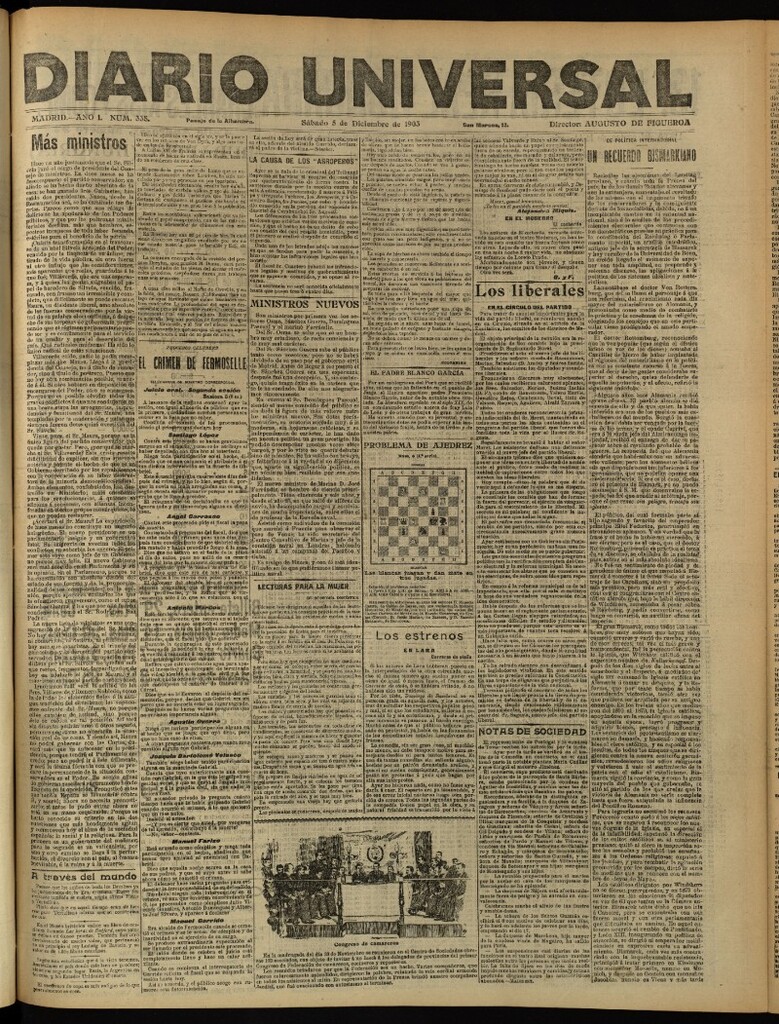 Miniatura de Diario Universal del 5 de diciembre de 1903, edición de tarde