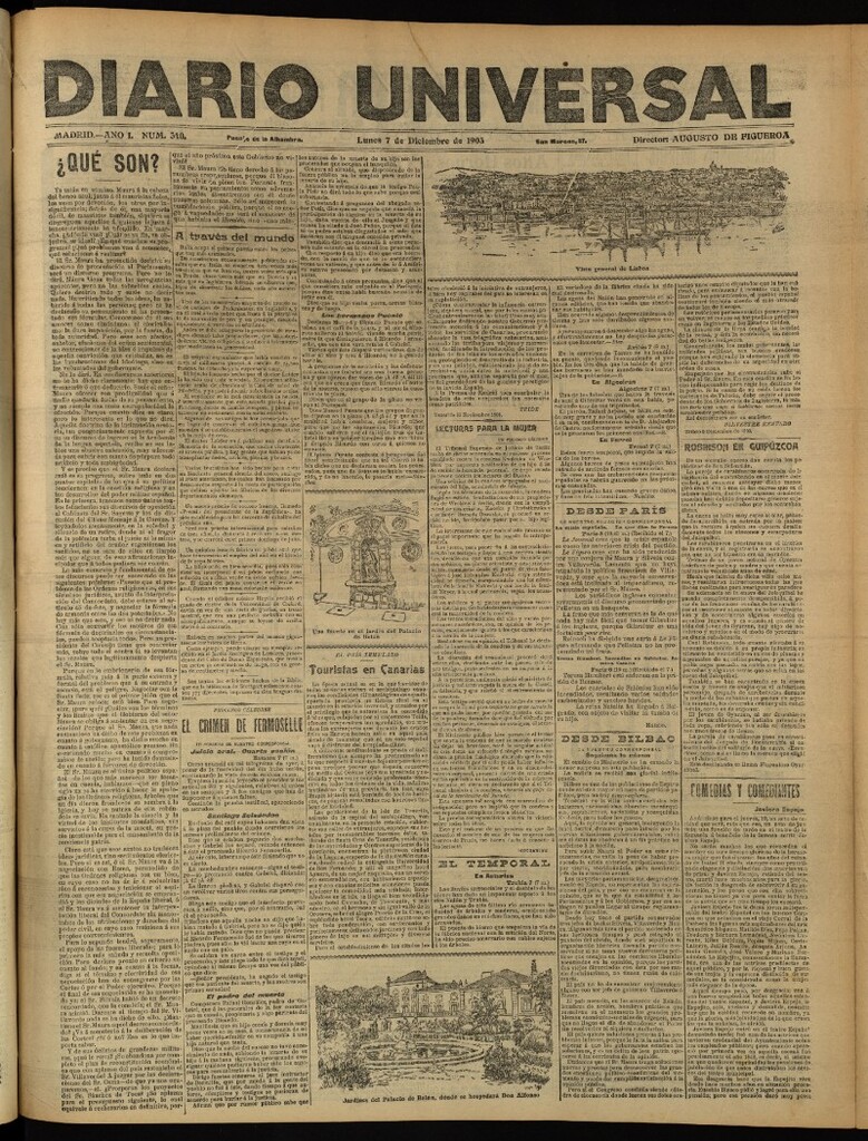 Miniatura de Diario Universal del 7 de diciembre de 1903, edición de tarde