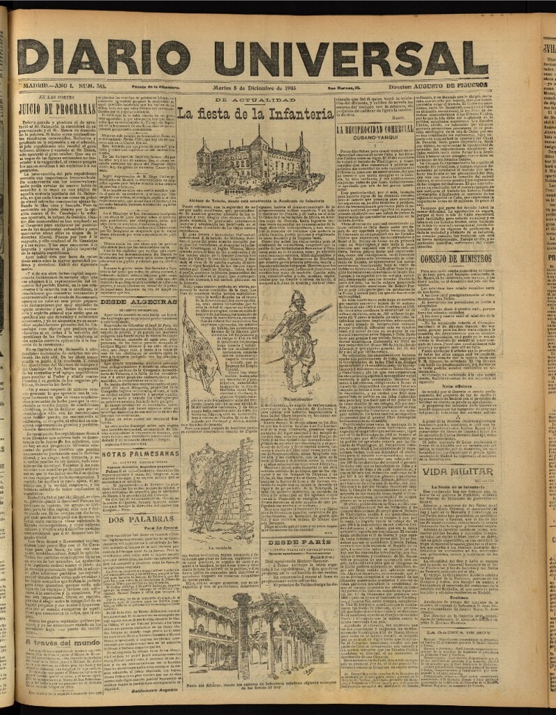 Miniatura de Diario Universal del 8 de diciembre de 1903, edición de noche