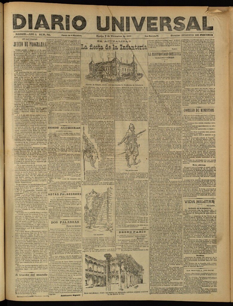 Miniatura de Diario Universal del 8 de diciembre de 1903, edición de tarde