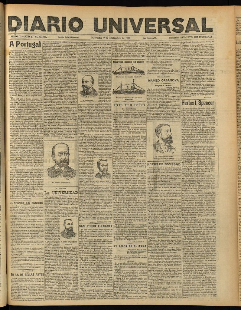 Miniatura de Diario Universal del 9 de diciembre de 1903, edición de noche
