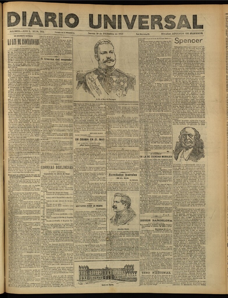 Miniatura de Diario Universal del 10 de diciembre de 1903, edición de tarde