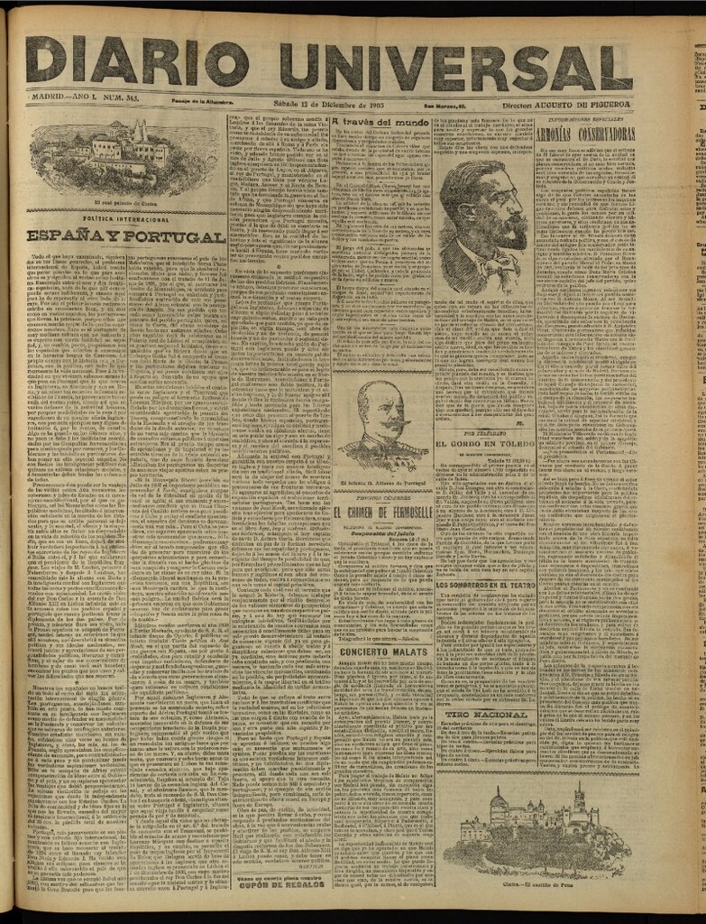 Miniatura de Diario Universal del 12 de diciembre de 1903, edición de tarde