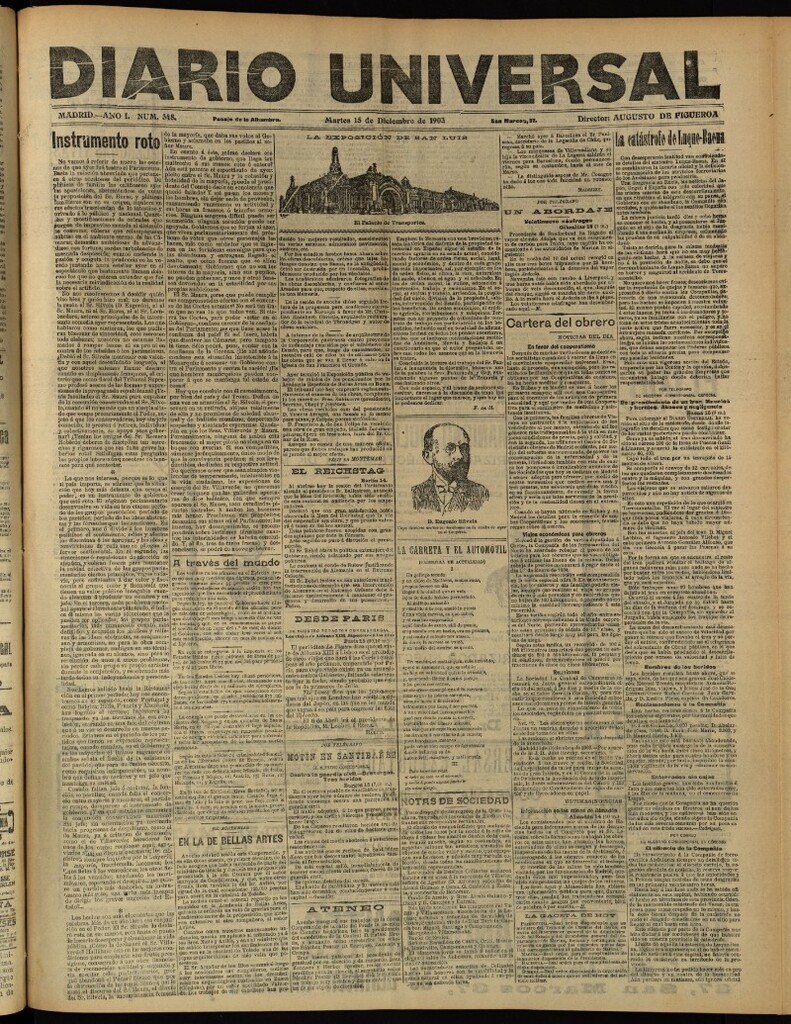 Miniatura de Diario Universal del 15 de diciembre de 1903, edición de tarde