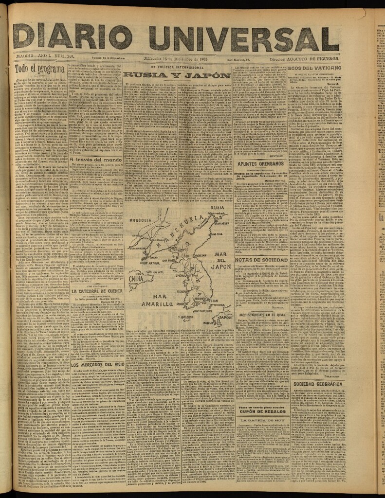 Miniatura de Diario Universal del 16 de diciembre de 1903, edición de tarde