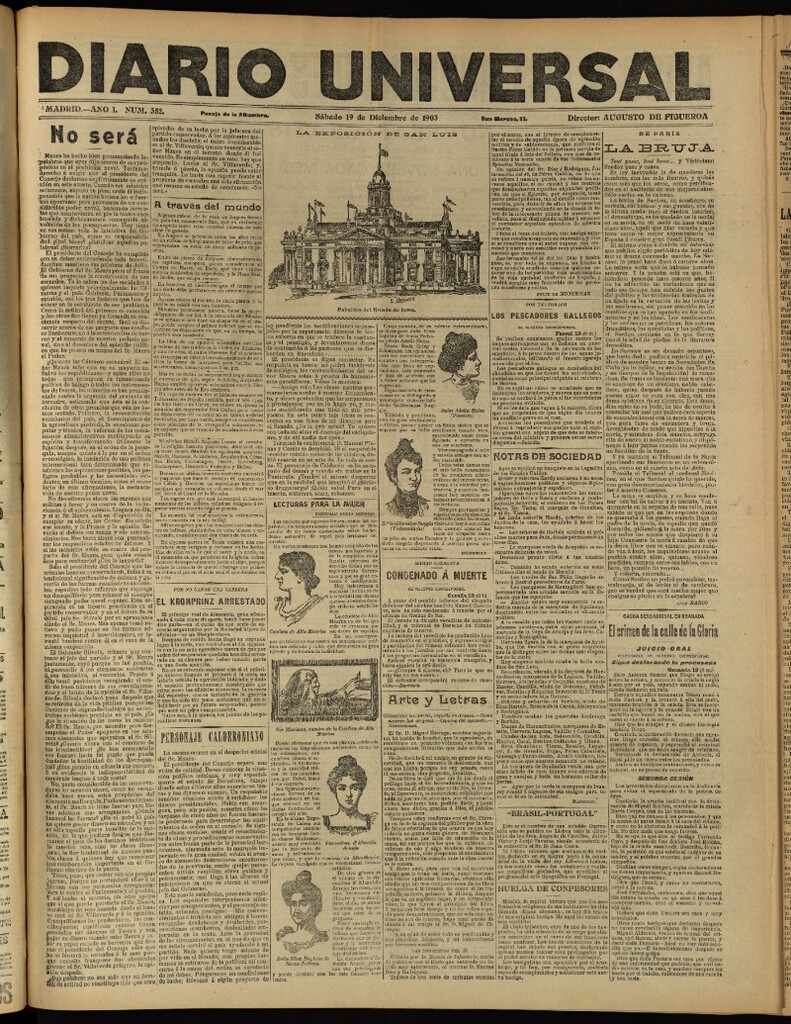 Miniatura de Diario Universal del 19 de diciembre de 1903, edición de tarde