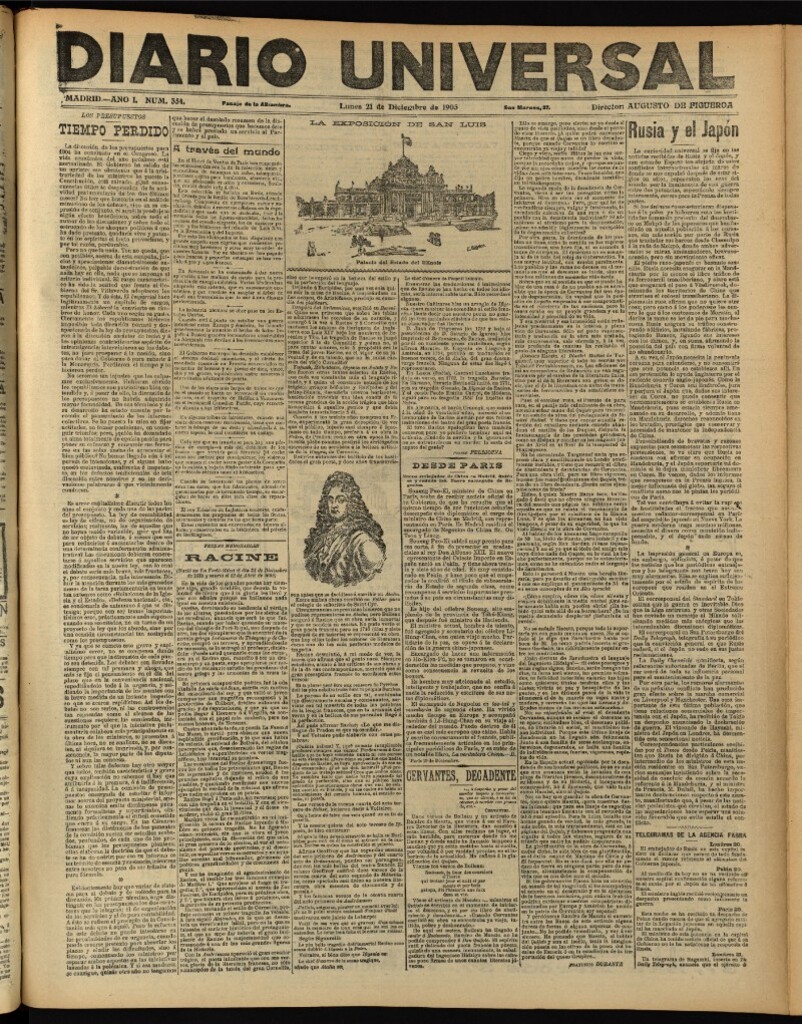 Miniatura de Diario Universal del 21 de diciembre de 1903, edición de noche