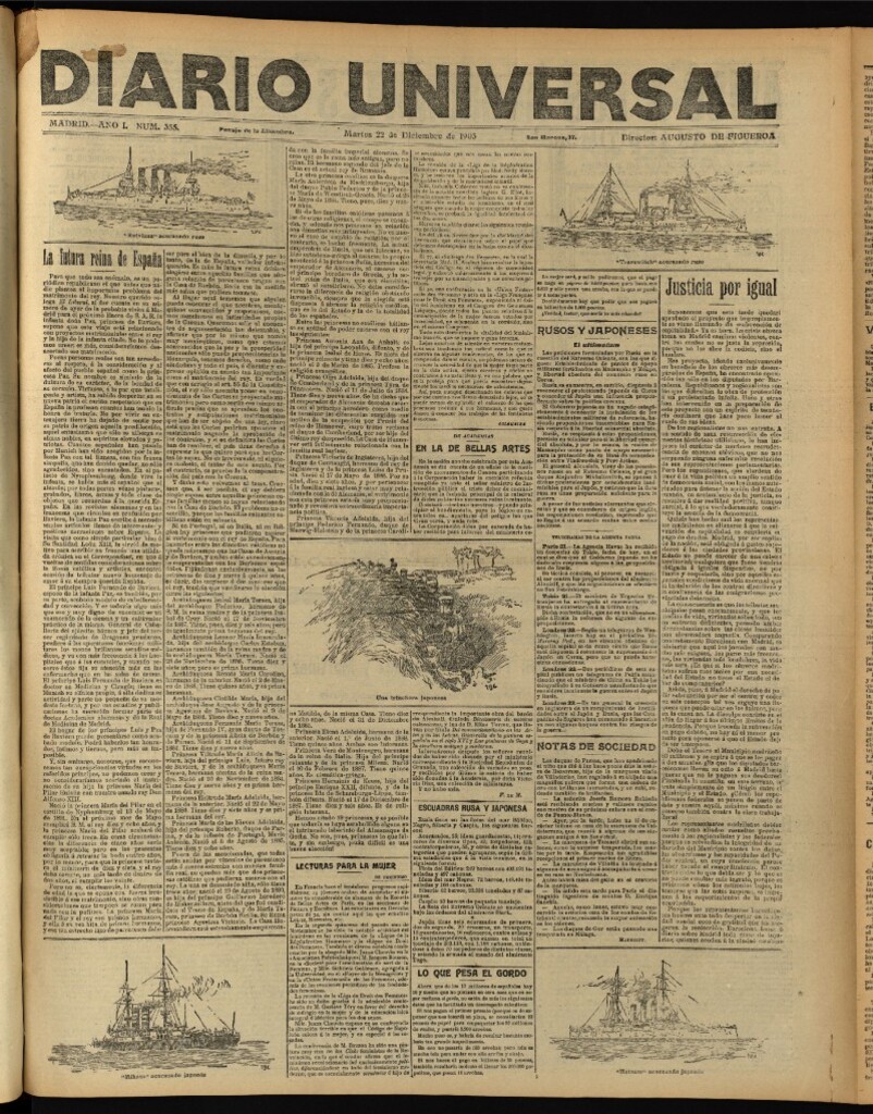 Miniatura de Diario Universal del 22 de diciembre de 1903, edición de noche