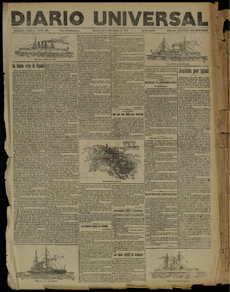 Miniatura de Diario Universal del 22 de diciembre de 1903, edición de tarde