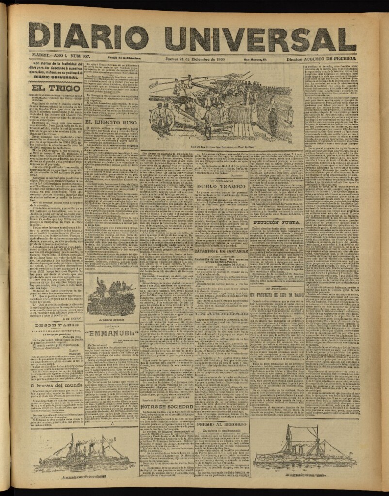 Miniatura de Diario Universal del 24 de diciembre de 1903, edición de noche