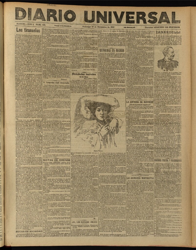 Miniatura de Diario Universal del 27 de diciembre de 1903, edición de noche