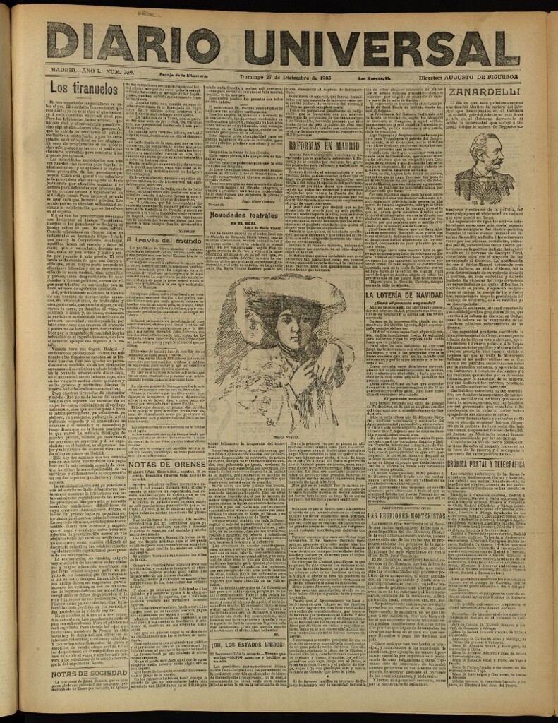 Miniatura de Diario Universal del 27 de diciembre de 1903, edición de tarde
