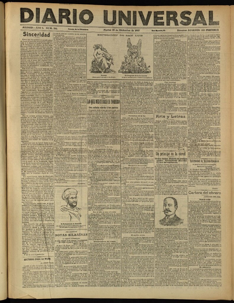 Miniatura de Diario Universal del 29 de diciembre de 1903, edición de tarde