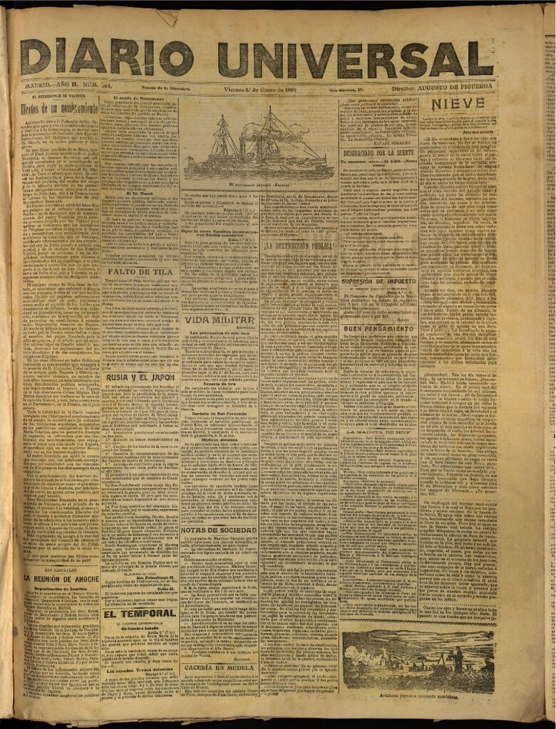 Miniatura de Diario Universal del 1 de enero de 1904, edición de tarde