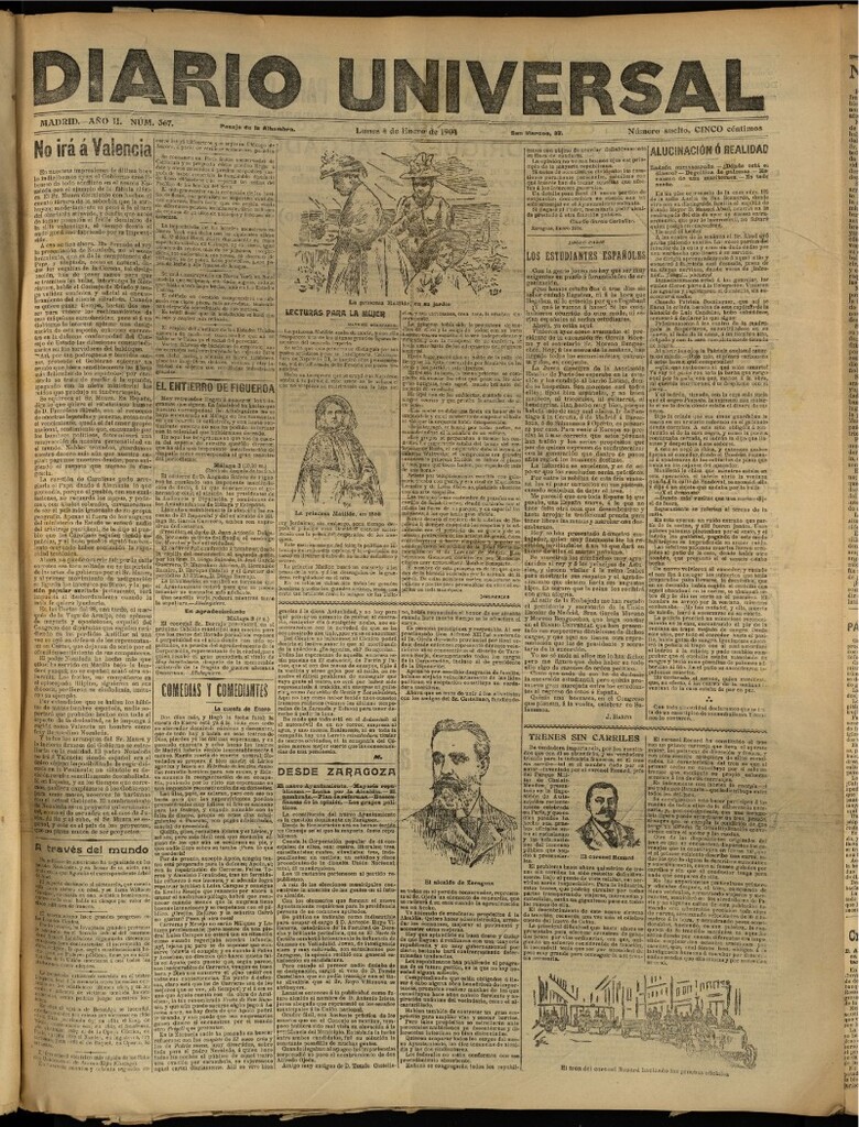 Miniatura de Diario Universal del 4 de enero de 1904, edición de tarde