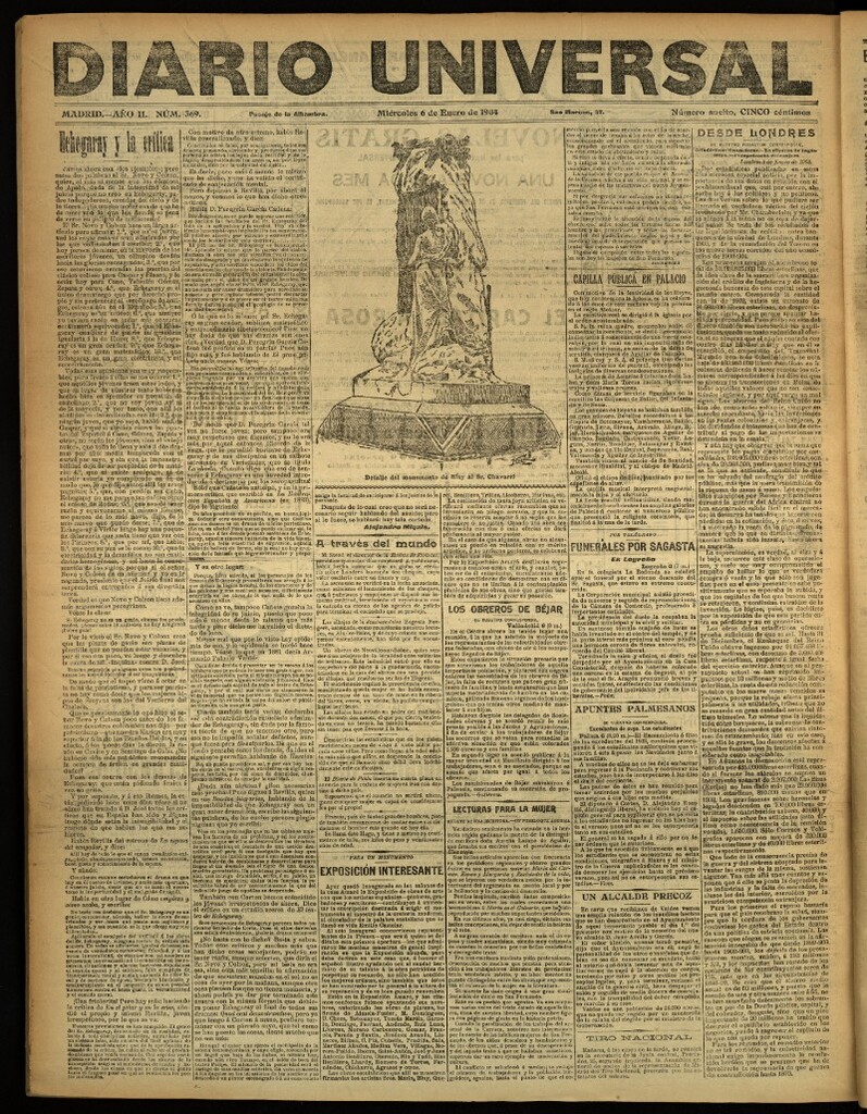 Miniatura de Diario Universal del 6 de enero de 1904, edición de noche