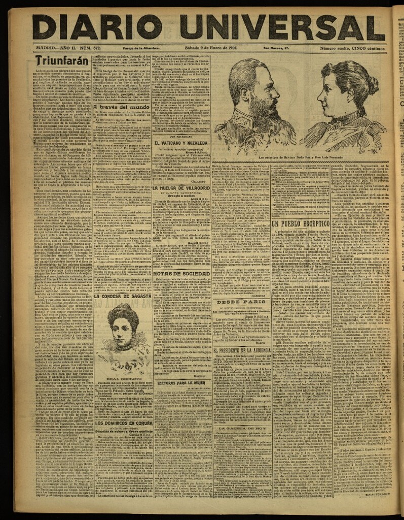 Miniatura de Diario Universal del 9 de enero de 1904, edición de noche