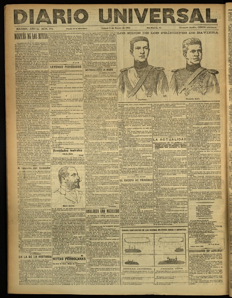 Miniatura de Diario Universal del 11 de enero de 1904, edición de noche