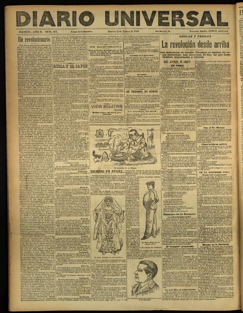 Miniatura de Diario Universal del 12 de enero de 1904, edición de noche