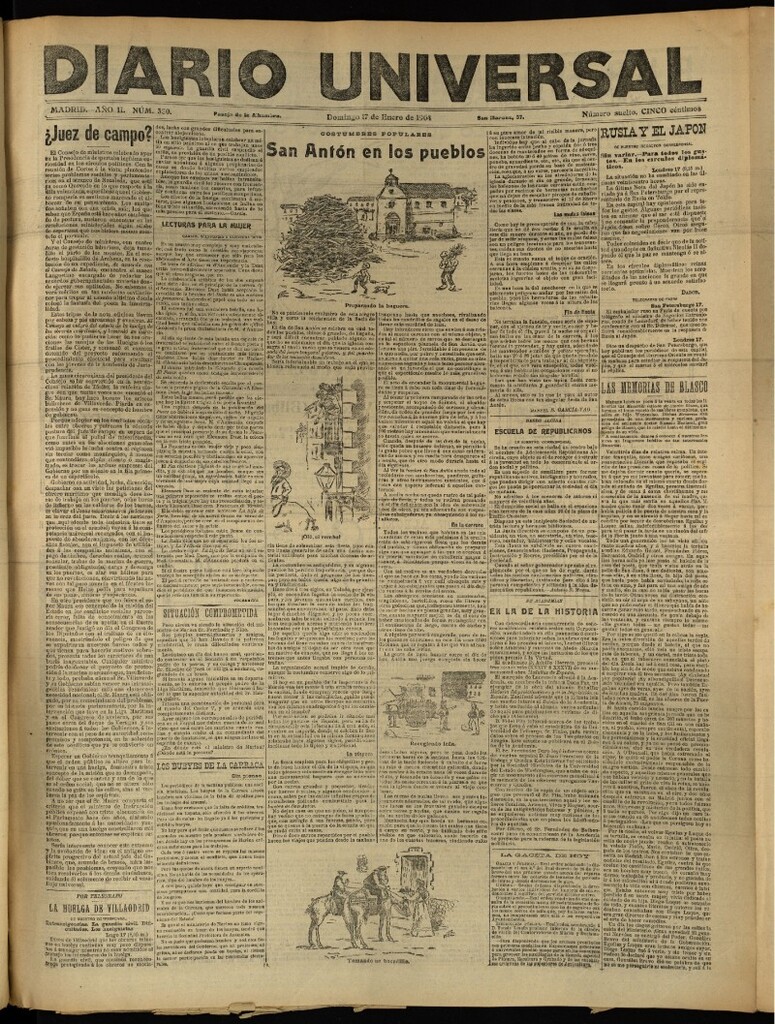 Miniatura de Diario Universal del 17 de enero de 1904, edición de tarde