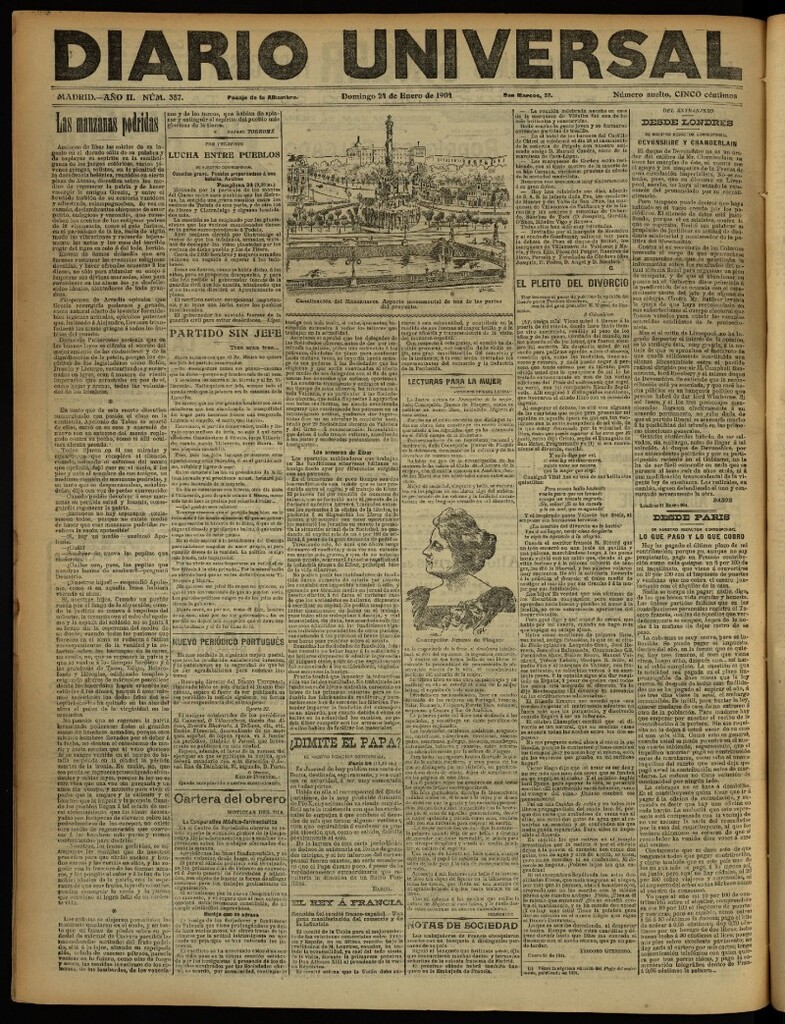 Miniatura de Diario Universal del 24 de enero de 1904, edición de noche
