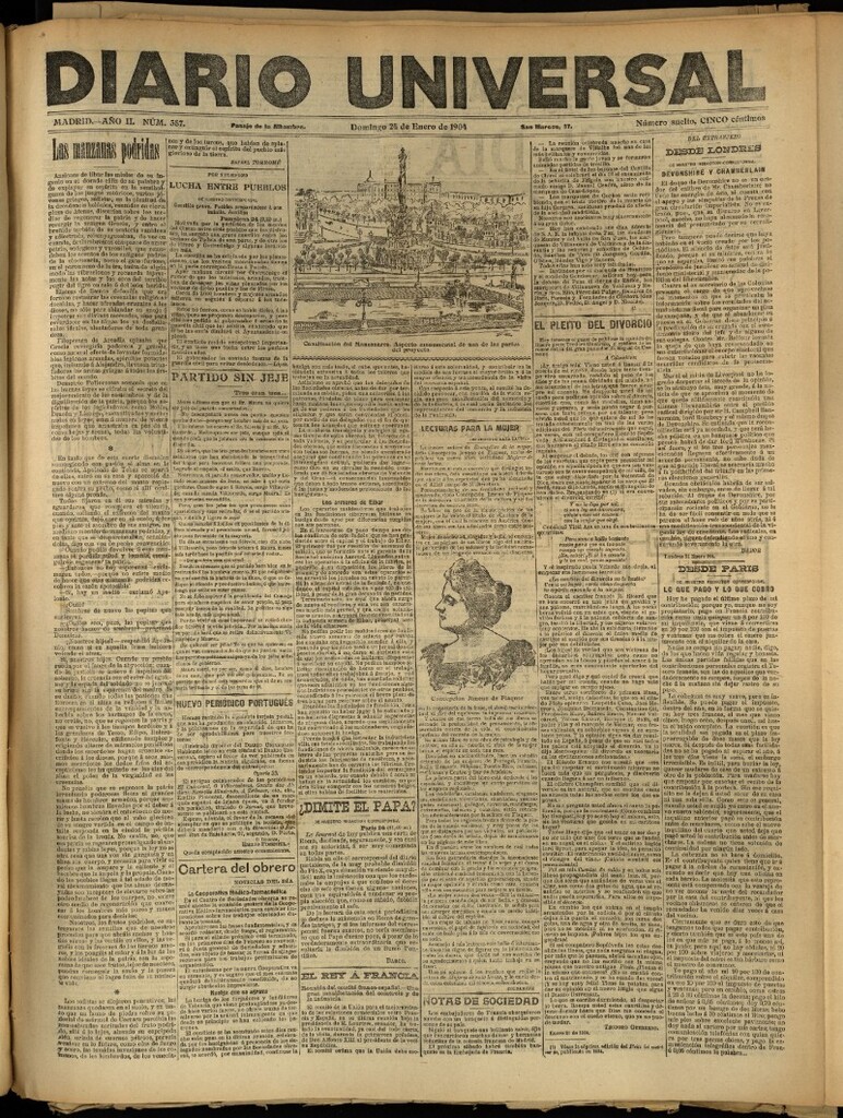 Miniatura de Diario Universal del 24 de enero de 1904, edición de tarde