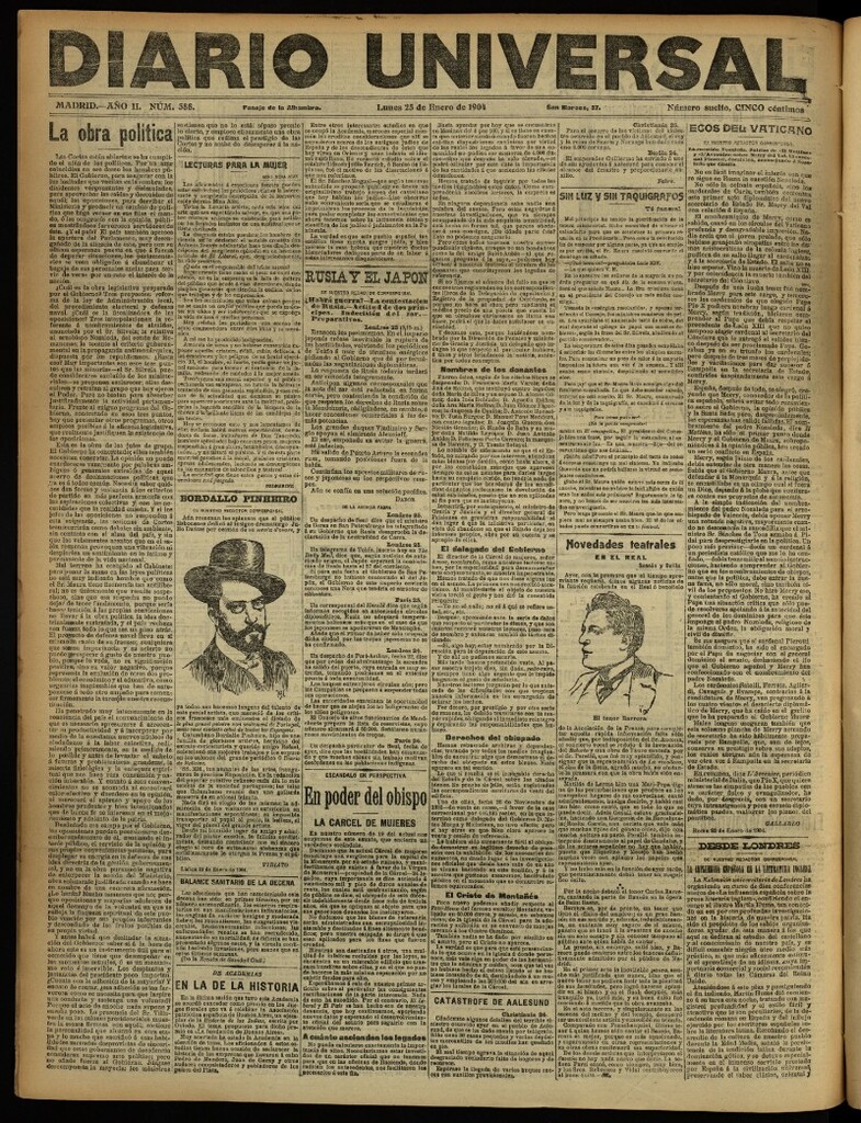 Miniatura de Diario Universal del 25 de enero de 1904, edición de noche
