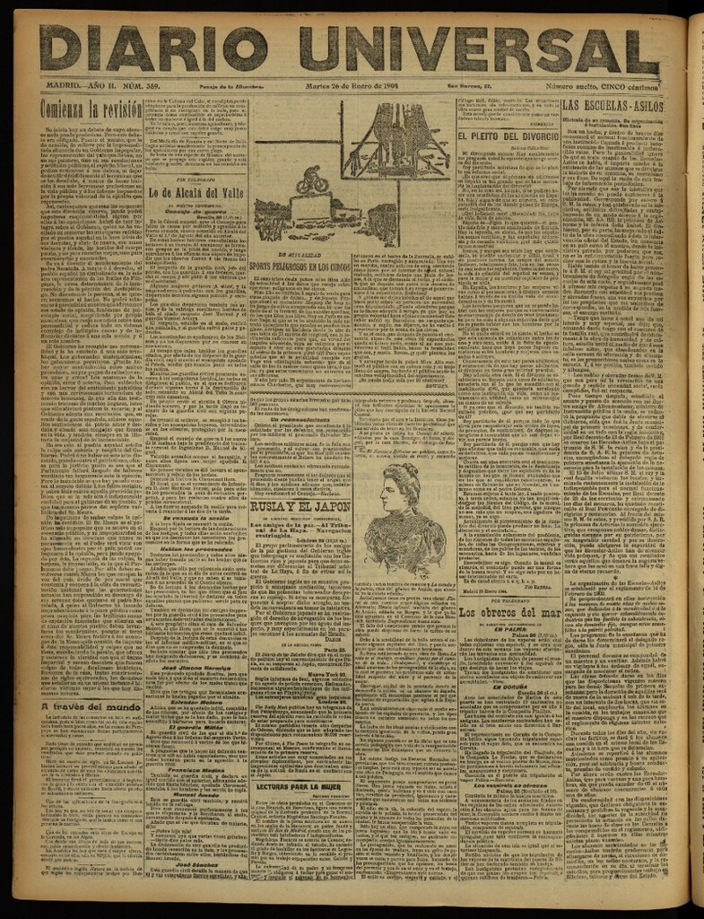 Miniatura de Diario Universal del 26 de enero de 1904, edición de noche