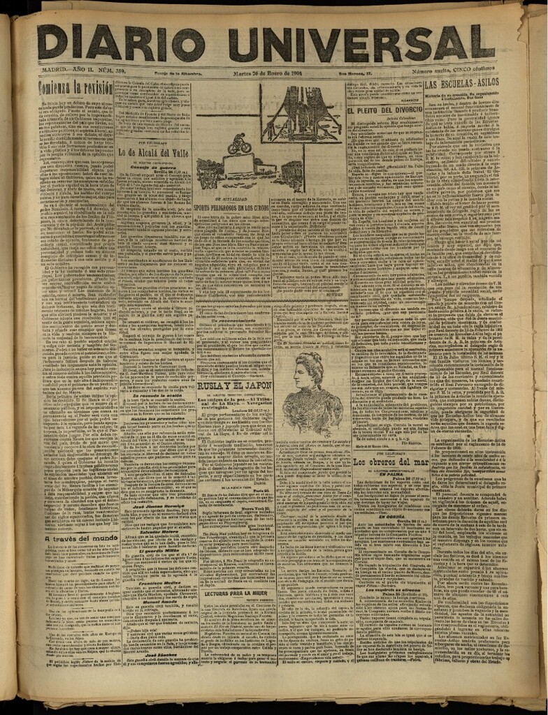 Miniatura de Diario Universal del 26 de enero de 1904, edición de tarde