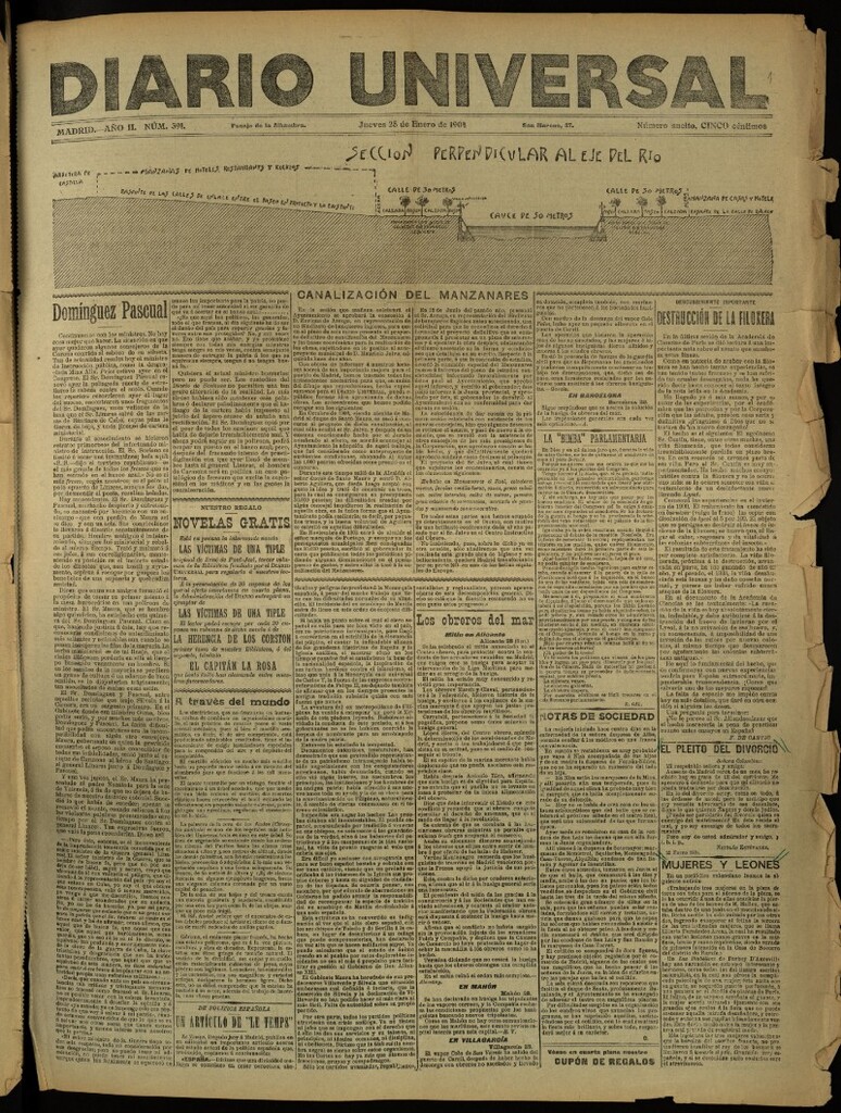Miniatura de Diario Universal del 28 de enero de 1904, edición de tarde