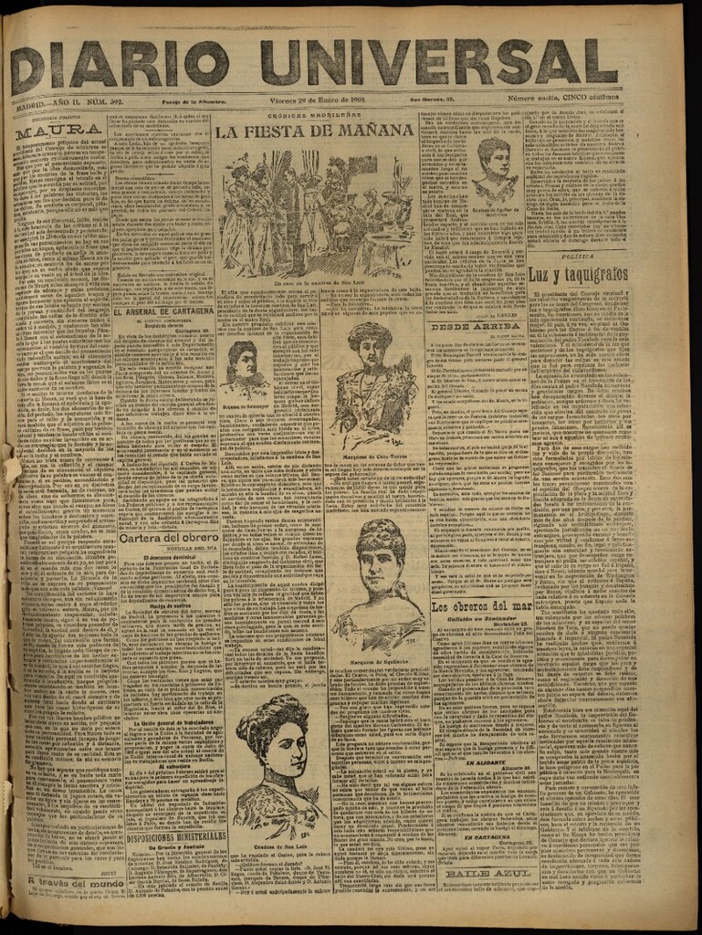Miniatura de Diario Universal del 29 de enero de 1904, edición de noche