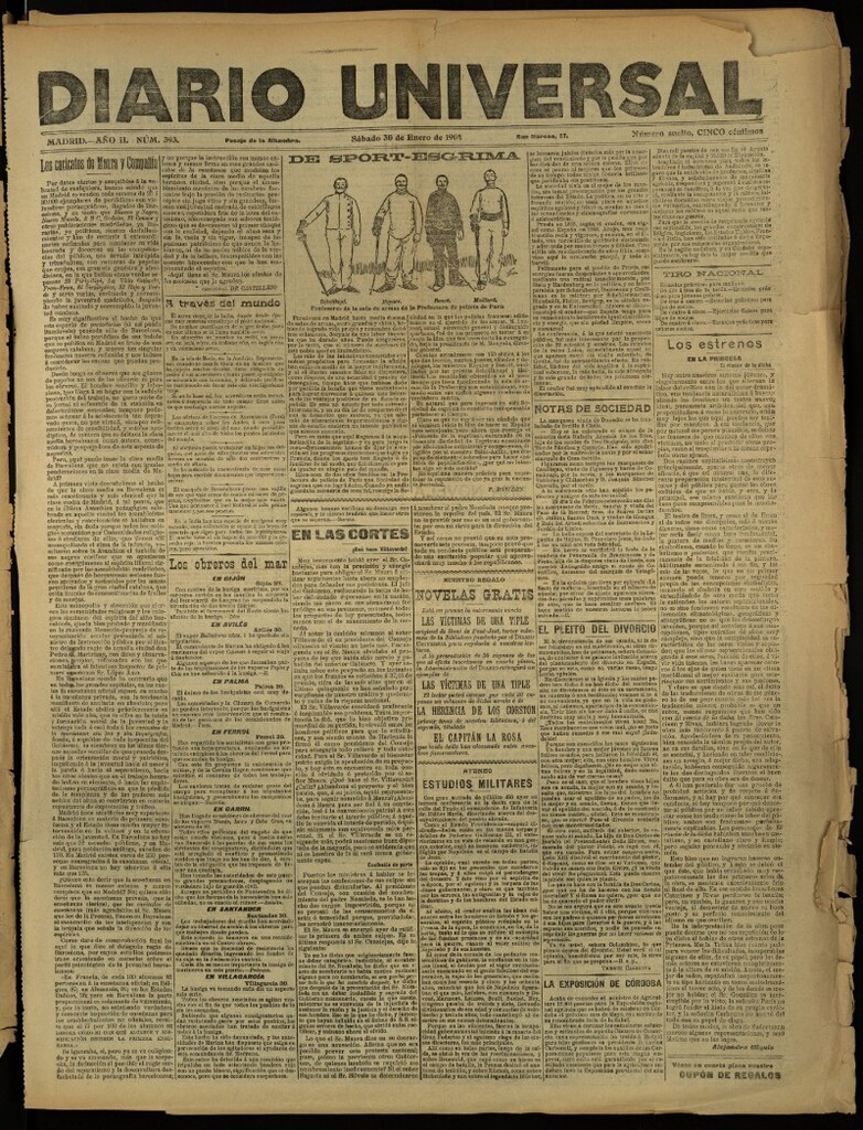 Miniatura de Diario Universal del 30 de enero de 1904, edición de tarde