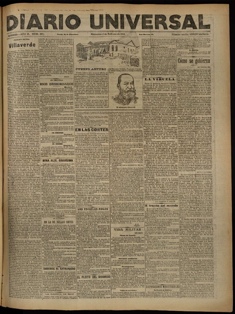 Miniatura de Diario Universal del 3 de febrero de 1904, edición de noche