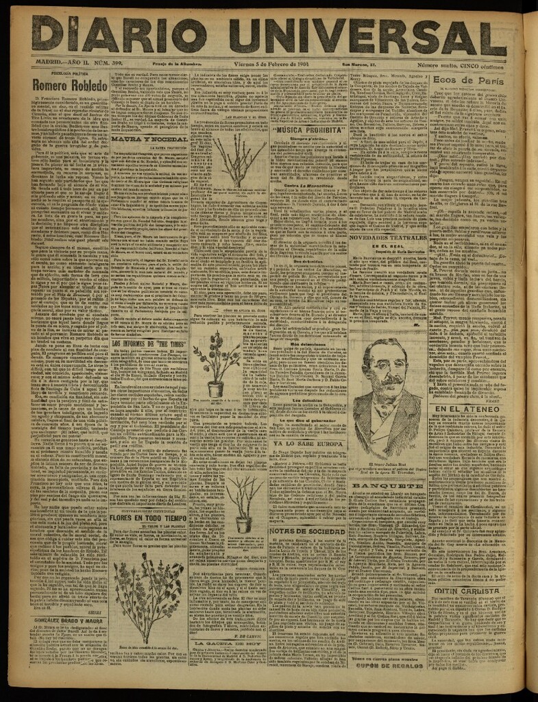 Miniatura de Diario Universal del 5 de febrero de 1904, edición de noche