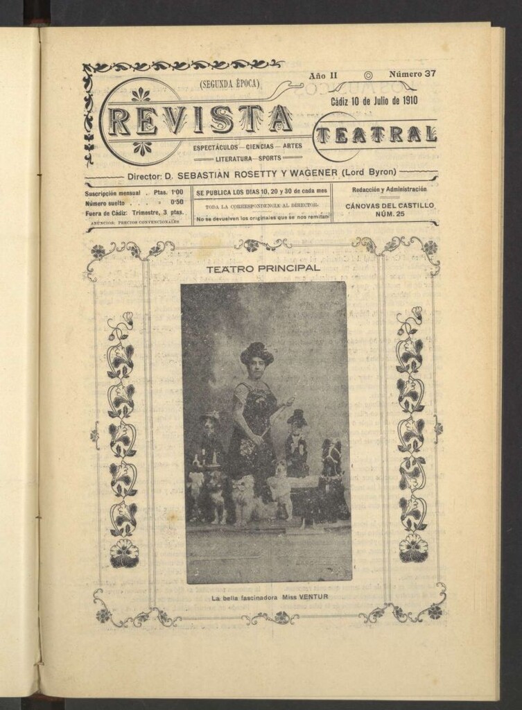Miniatura de Revista Teatral, Literaria, Científica, de Bellas Artes y Espectáculos. Segunda época Nº 37