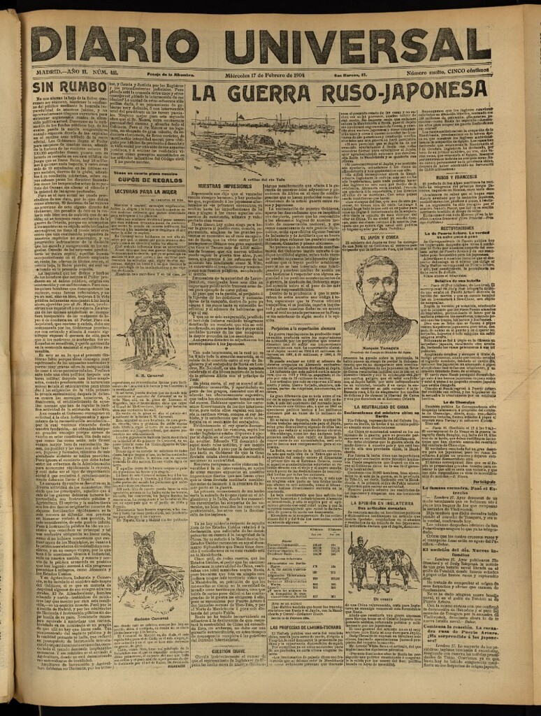 Miniatura de Diario Universal del 17 de febrero de 1904, edición de tarde