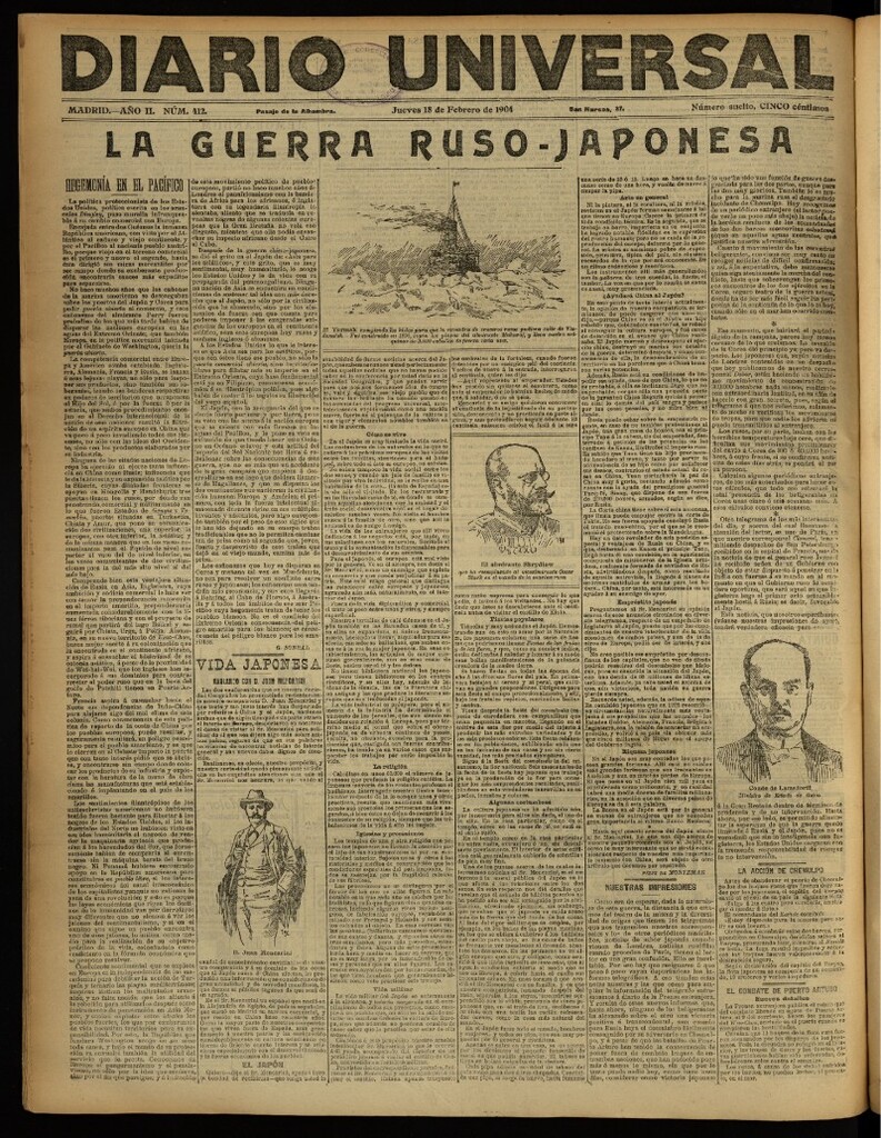 Miniatura de Diario Universal del 18 de febrero de 1904, edición de noche